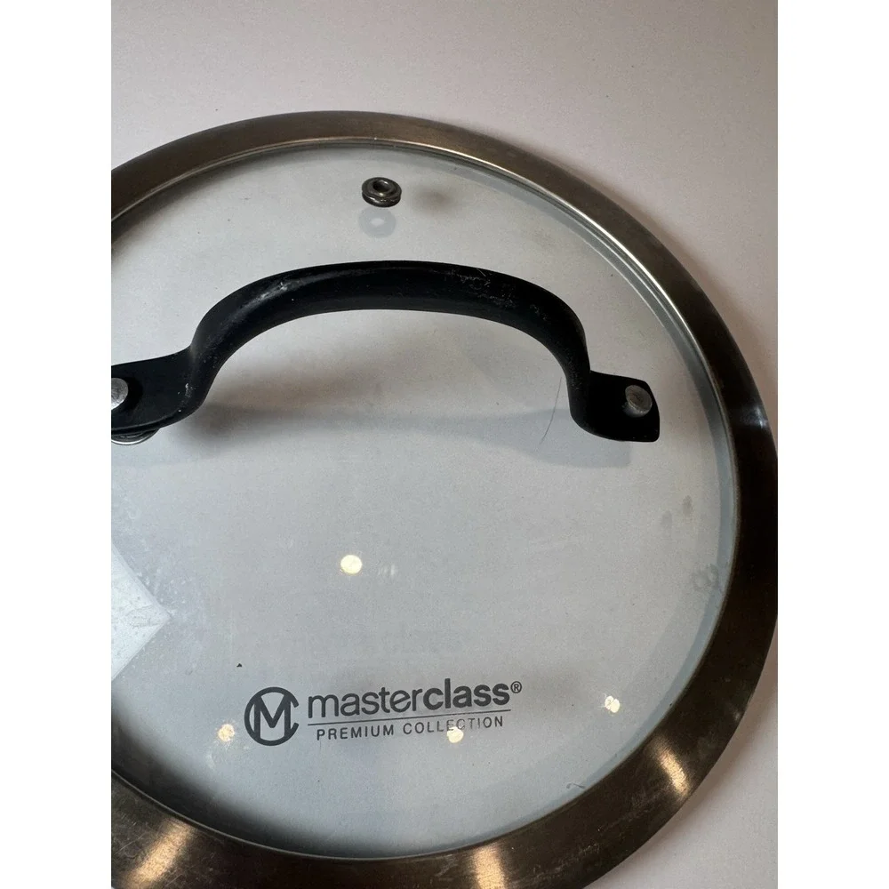 Masterclass Premium Cookware Glass Replacement Lid Vented 6.75 inside blk handle